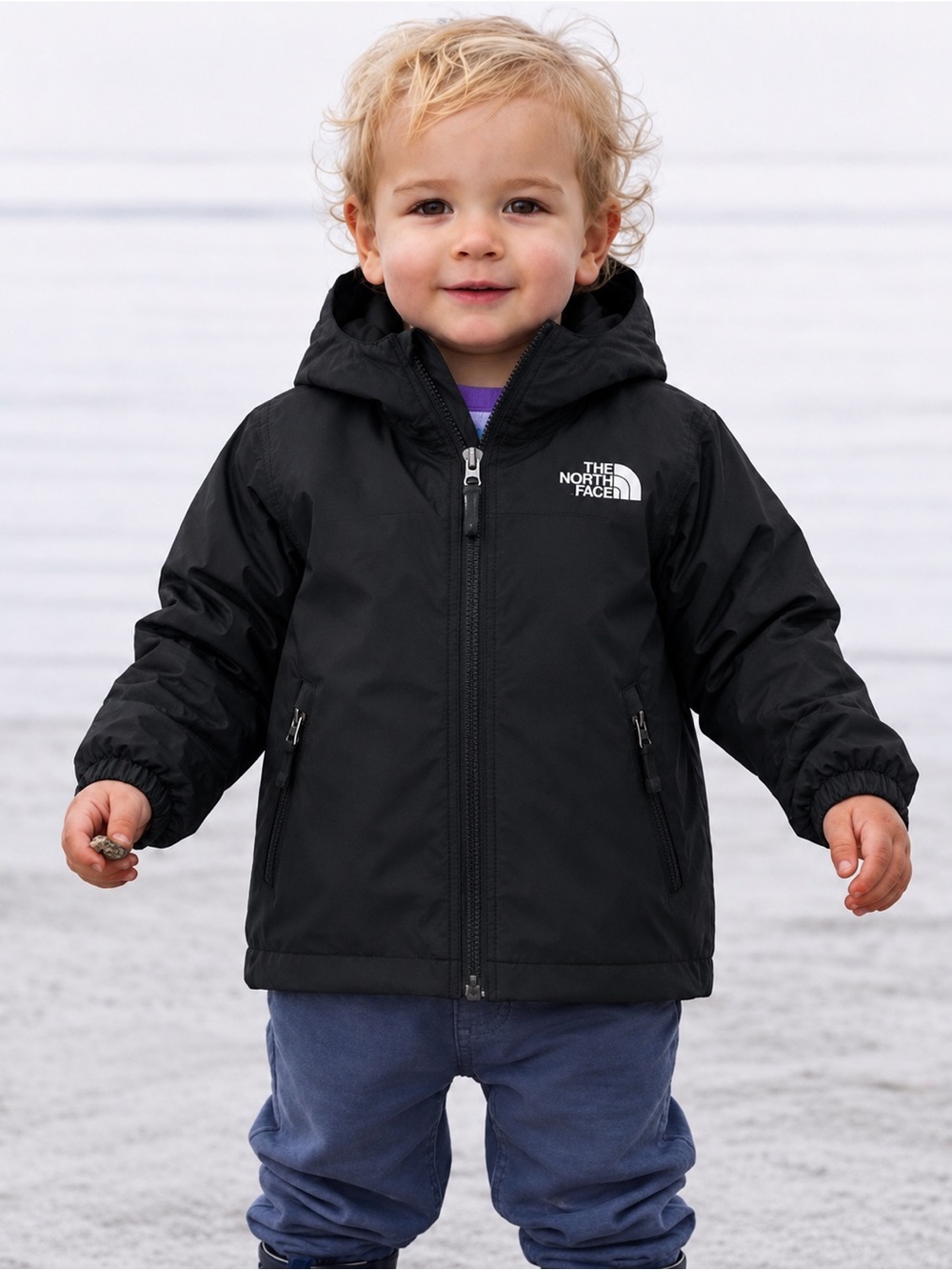 The North Face Kids Hooded Jacket Black Long Sleeves - Picture 2 of 6
